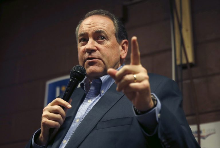 Mike Huckabee publicly pleaded with President Trump to spare arts funding from the budget axe. (AP Photo/Kiichiro Sato)