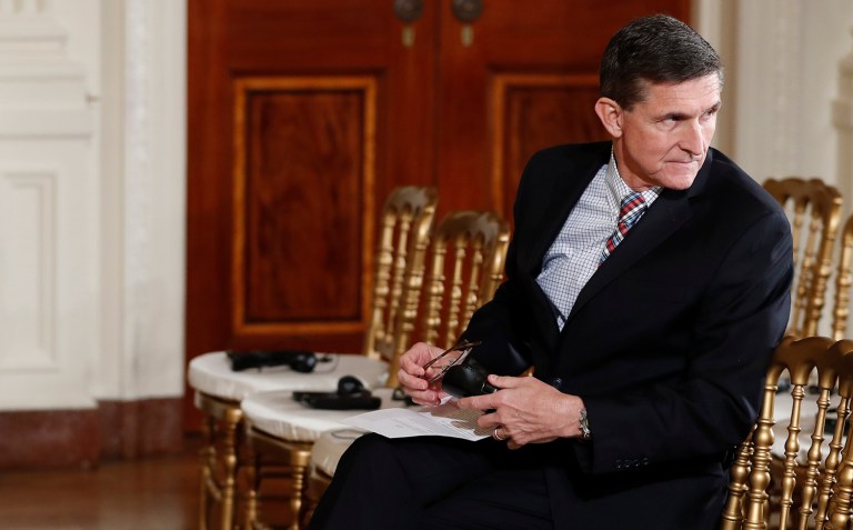 Spicer was asked if the White House is worried Flynn might have information that could be damaging to Trump. (AP Photo/Carolyn Kaster)