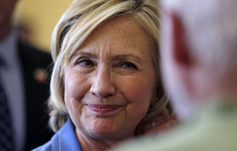 Democratic presidential candidate Hillary Rodham Clinton listens to a question from a guest after a town hall meeting in Dover, N.H., Thursday, July 16, 2015. (AP Photo/Charles Krupa)