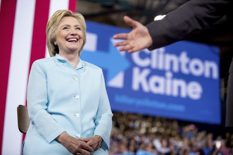 Hillary Clinton is surrounded by so many powerhouse speakers at the Democratic convention that it has some worried she's being overshadowed at her own event. (AP Photo/Andrew Harnik)