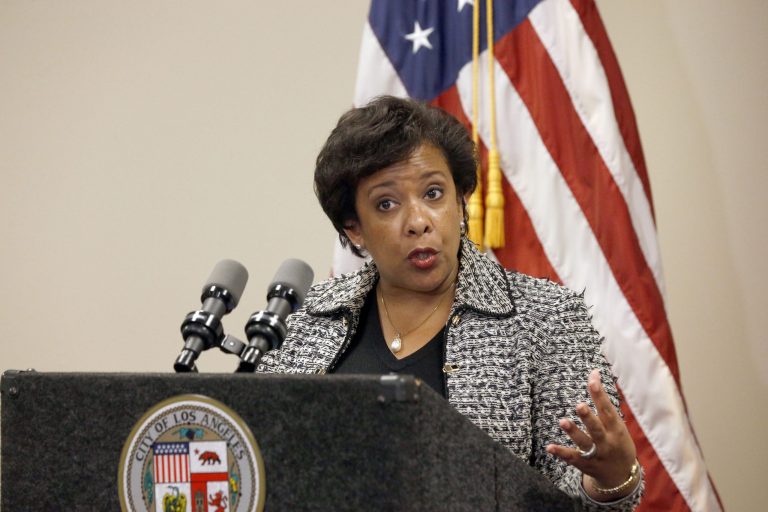 All I can say is Loretta Lynch is one of the most outstanding human beings I have ever known, Harry Reid told reporters Thursday. (AP Photo)