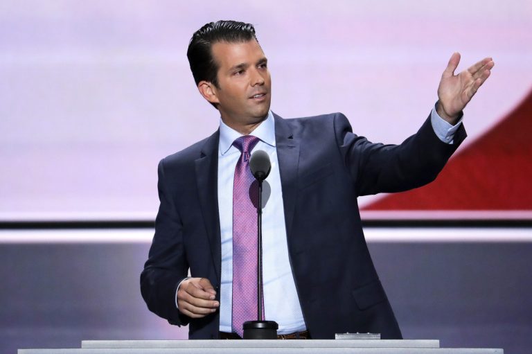 While the Trump campaign's attempts to reach younger voters have been scant, there were hints of what it could look like in the words of Trumps' 38-year-old son. (AP Photo)