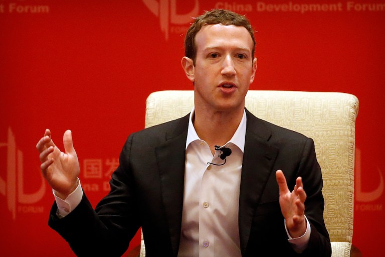 "I hear fearful voices for building walls," Zuckerberg said in keynote at the Facebook Developer Conference.