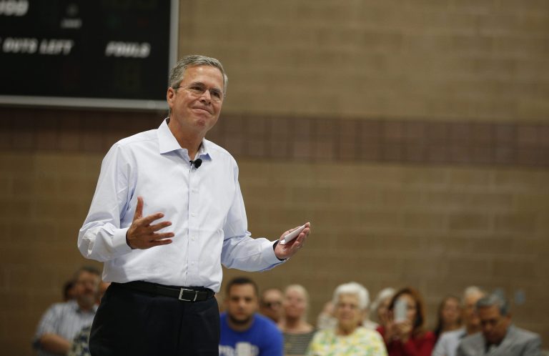 Republican presidential candidate, former Florida Gov. Jeb Bush speaks at a campaign event Saturday, June 27, 2015, in Henderson, Nev. (AP Photo/John Locher)