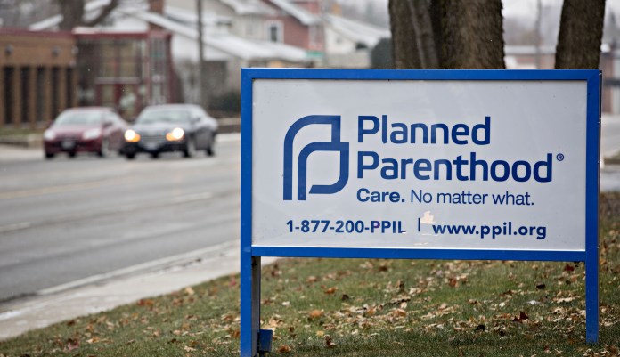 Signage is displayed outside a Planned Parenthood office. 