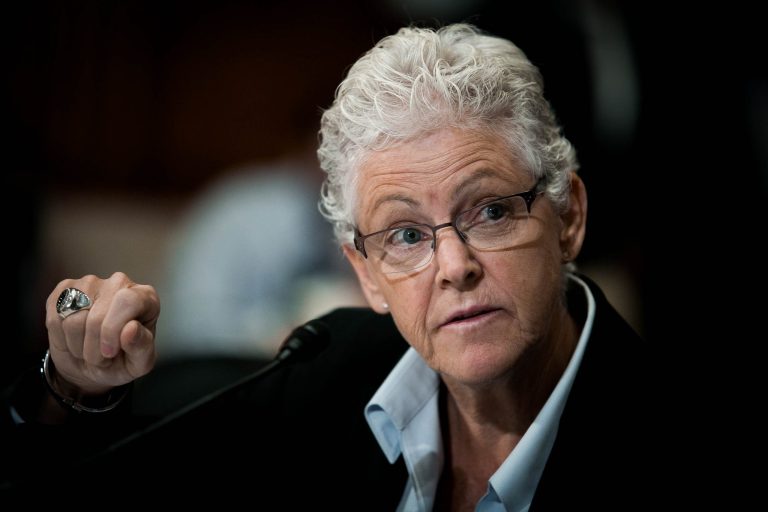 Environmental Protection Agency Administrator Gina McCarthy testifies on Capitol Hill in Washington, Wednesday, Sept. 16, 2015, before the Senate Environment and Public Works Committee hearing on the Gold King Mine wastewater spill. (Graeme Jennings/Washington Examiner)