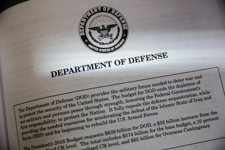 Trump's plans for a military buildup could be dead in the water without Congress lifting the 2018 spending cap set to hold the defense budget at $549 billion. (AP Photo/J. Scott Applewhite)