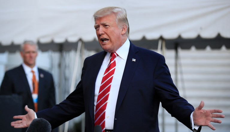 President Trump said he doesn't believe in undercutting his Cabinet officials, a week after publicly telling Secretary of State Rex Tillerson to stop negotiating with North Korea. (AP Photo/Manuel Balce Ceneta)
