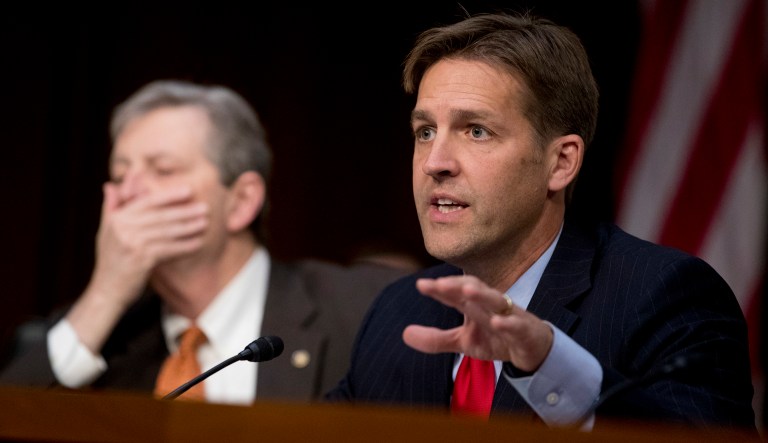 On Wednesday, Sen. Ben Sasse, R-Neb., decried President Trump's recent remarks that the government should carry out a weapons ban first, then work out the matter in the courts. (AP Photo/Andrew Harnik)
