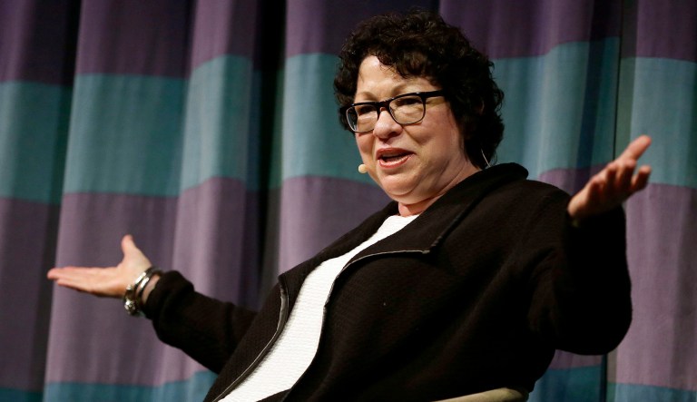 Supreme Court Justice Sonia Sotomayor revealed Thursday what she would do if she ever voluntarily quit the high court. (AP Photo/Ben Margot)