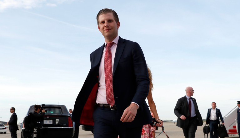 Eric Trump said a report that he told golf writer James Dodson in 2014 that all the funding for Trump golf courses came from Russia is 