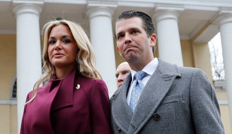 Donald Trump Jr.'s wife, Vanessa, opened the letter Monday and was rushed to New York Presbyterian-Weill Cornell Medical Center as a precaution. (AP Photo/Pablo Martinez Monsivais)