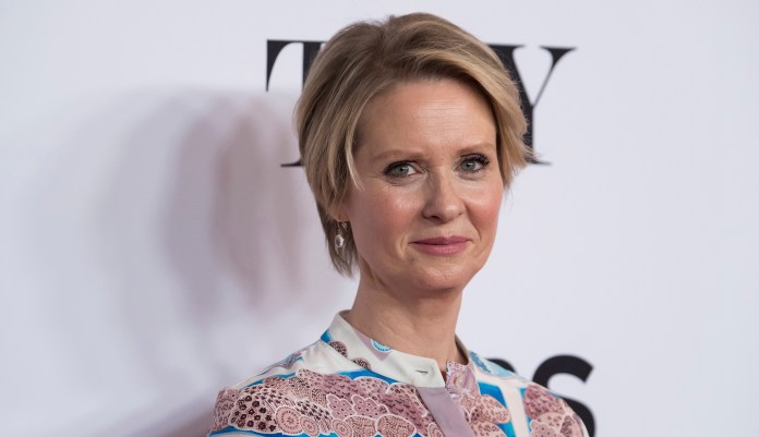 Cynthia Nixon, who played redhead Miranda Hobbes in HBO's "Sex in the City," has hired two veterans of New York City Mayor Bill de Blasio's first campaign, Rebecca Katz and Bill Hyers, ahead of a possible campaign against Gov. Andrew Cuomo in the Democratic primary in September. (Photo by Charles Sykes/Invision/AP)