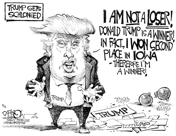 Editorial cartoon: Trump gets schlonged