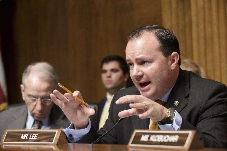 Sen. Michael Lee, R-Utah, says he cannot support military intervention in Syria.  (AP File)