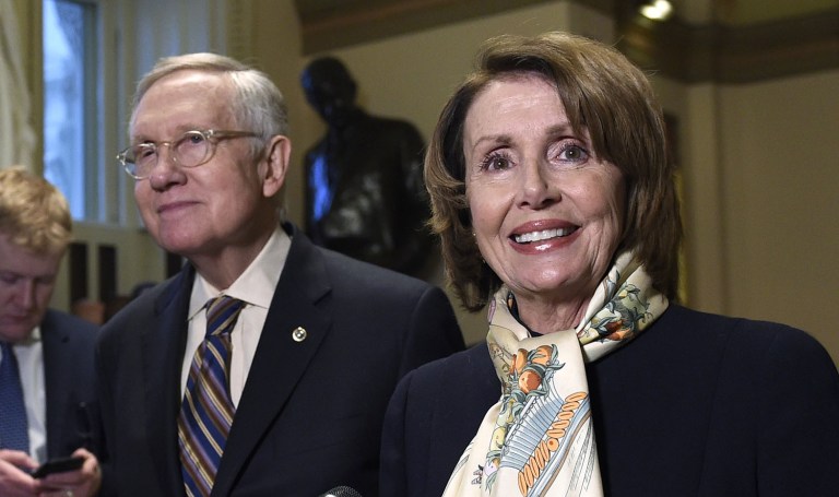 Harry Reid and Nancy Pelosi cheered the Supreme Court's decision on Texas abortion law. (AP Photo/Susan Walsh, File)
