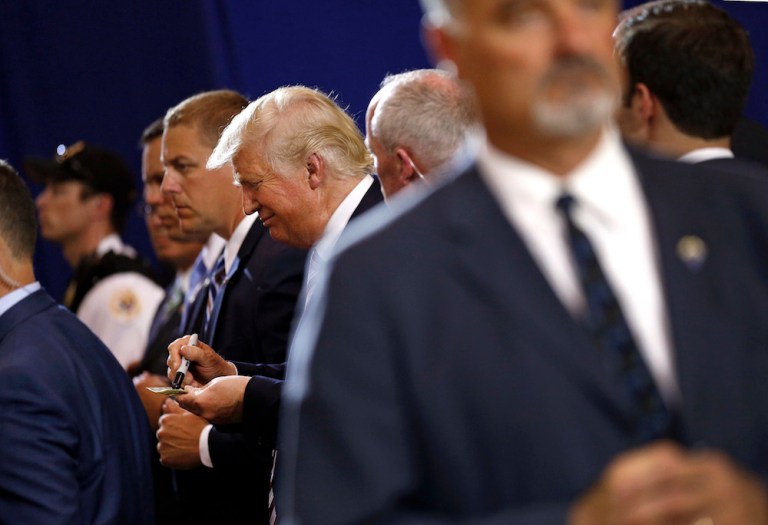 Trump has lagged, and now faces his biggest challenges, are in fundraising, voter turnout and persuasion. (AP Photo/Patrick Semansky)