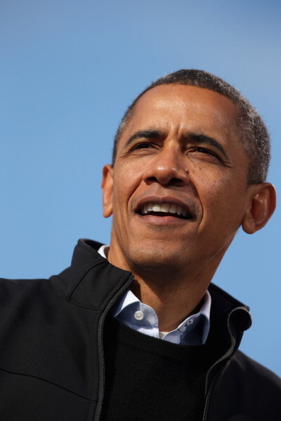 CONCORD, NH - NOVEMBER 04:  U.S. President Barack Obama addresses a campaign rally in State Capitol Square November 4, 2012 in Concord, New Hampshire. With only two days left until the presidential election, Obama and his opponent, former Massachusetts Gov. Mitt Romney are stumping from one 