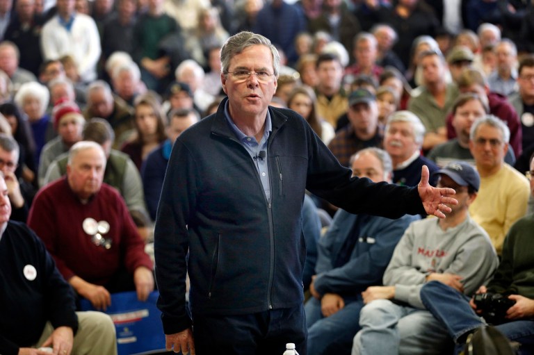 Who has the record of not cutting and running, of running to the fire? Youre looking at him: Jeb Bush,? said Jeb Bush. (AP Photo/Jim Cole)