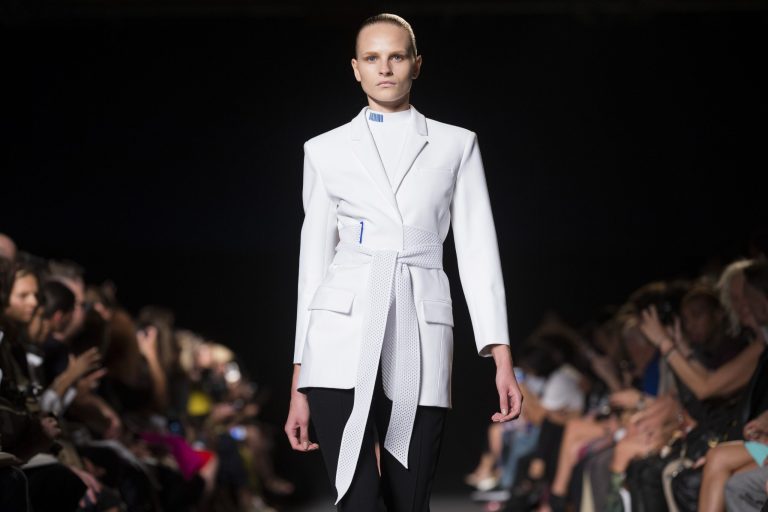 The Alexander Wang Spring 2015 collection is modeled during Fashion Week, Saturday, Sept. 6, 2014, in New York. (AP Photo/John Minchillo)