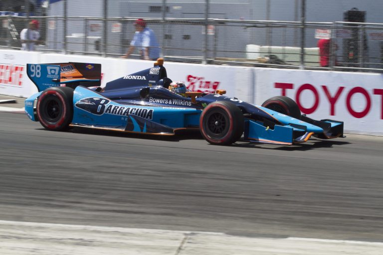 Ringo H.W. Chiu/AP
Alex Tagliani of Canada,races during the Indy Car Series' Grand Prix of Long Beach race on April 21.