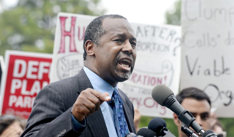 Carson at anÂ pro-life rally on Capitol Hill Tuesday.Â (Photo by Olivier Douliery/Getty Images)