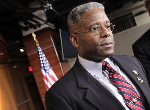 Rep. Allen West, R-Fla., talks about the standoff between Democrats and Republicans over the debt crisis on Capitol Hill in Washington, Saturday, July 30, 2011. (AP Photo/J. Scott Applewhite)