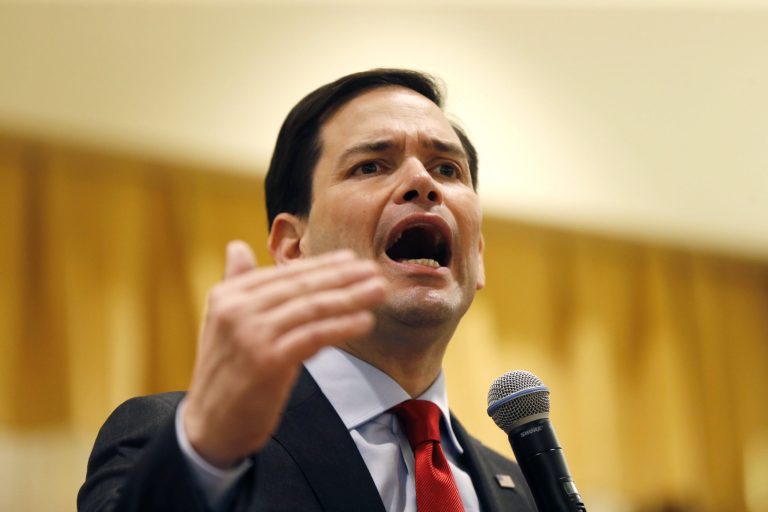 —œ(W)hat I’m not going to do over the next six months is sit there and just be taking shots at him,—£ Rubio said. (AP Photo/Gerald Herbert)