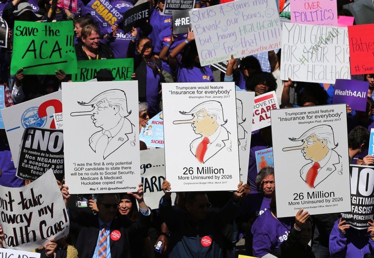 Voters in 20 Republican House districts are dissatisfied with the GOP healthcare plan, according to Democratic polling conducted prior to a scheduled Friday House vote to repeal and replace Obamacare. (AP Photo/Reed Saxon)