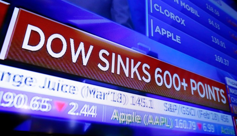 The stock market closed sharply lower, extending a weeklong slide, as the Dow Jones industrial average plunged more than 600 points. (AP Photo/Richard Drew)