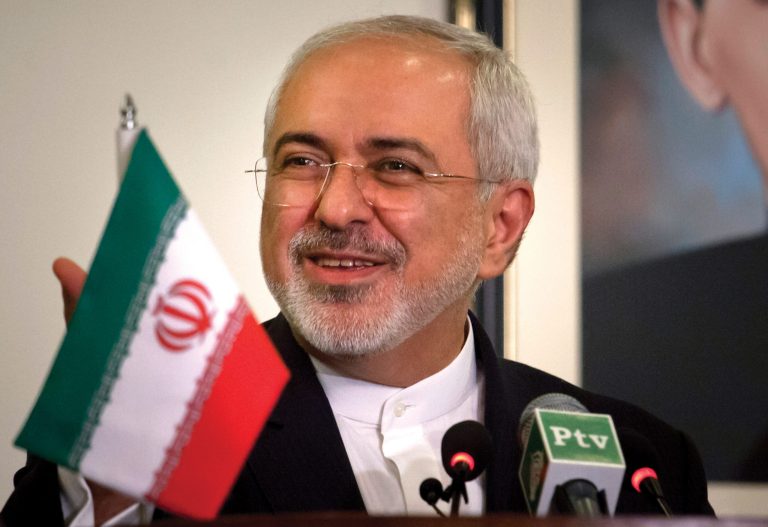 Iranian Foreign Minister Mohammad Javad Zarif speaks during a press conference. (AP Photo/Anjum Naveed)