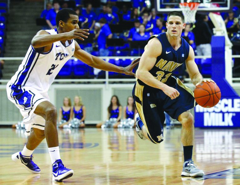 Tony Gutierrez/AP
Brandon Venturini has made 37.8 percent of his 3-pointers this season for Navy.