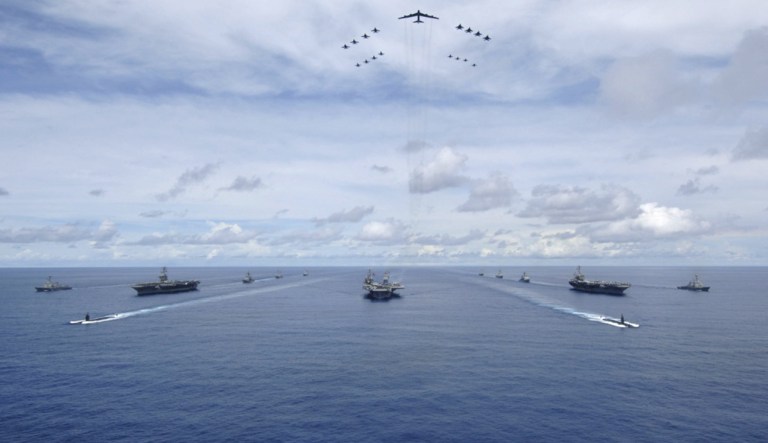 The Navy announced that the ships of the USS Ronald Reagan, USS Nimitz, and USS Theodore Roosevelt carrier strike groups will participate in the exercise. (Defense Video Imagery Distribution System)