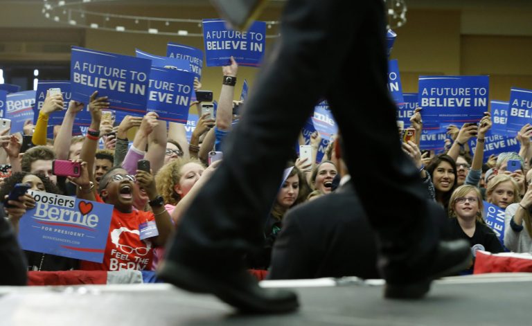However, they are showing up in too few numbers to give the Vermont senator much of a boost. (AP Photo/Charles Rex Arbogast)