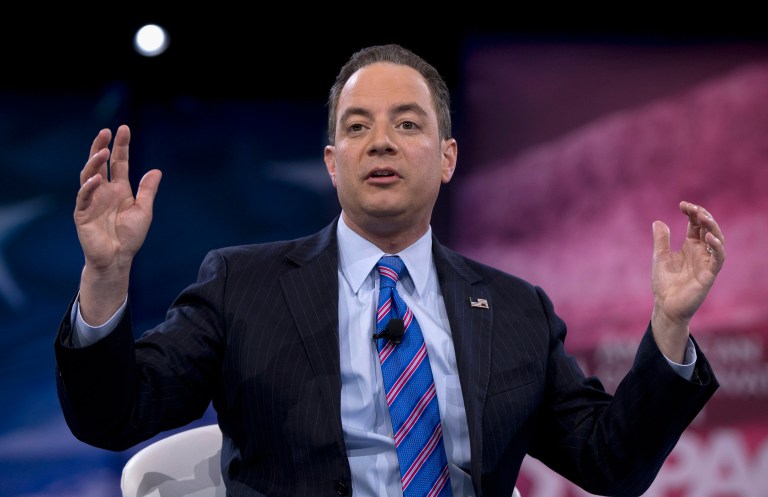 Reince Priebus, the GOP chairman, is all but conceding that he doesn't expect front-runner Donald Trump to secure a decisive majority of delegates. (AP Photo/Carolyn Kaster)