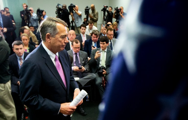 Rep. Darrell Issa says Boehner may be asked to postpone retirement while the GOP scrambles for a leader.Â (AP Photo/Manuel Balce Ceneta)