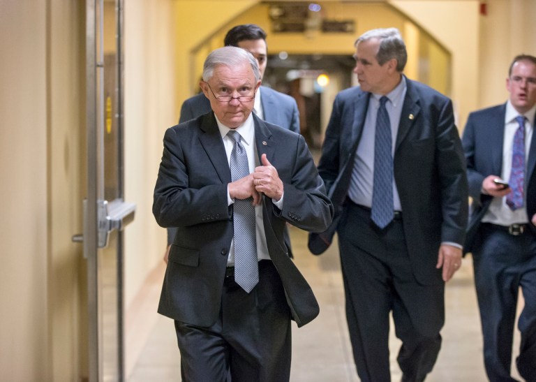 Sen. Jeff Sessions, R-Ala., issued a final warning Friday night to Granite State residents. (AP Photo/J. Scott Applewhite)
