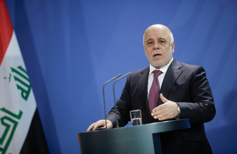 Iraqi Prime Minister Haider al-Abadi announced the start of military operations to liberate the northern city of Mosul from Islamic State militants early Monday. (AP Photo/Markus Schreiber)