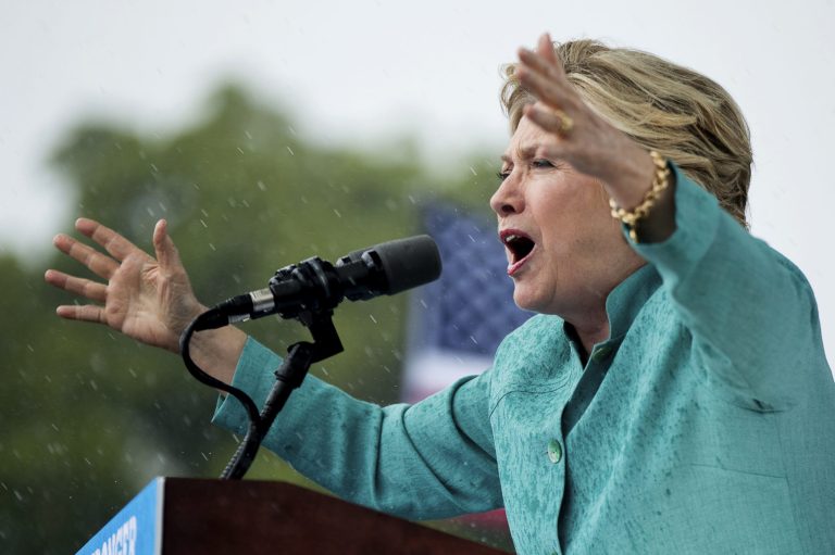 Hillary Clinton makes her Florida pitch. (AP Photo/Andrew Harnik)