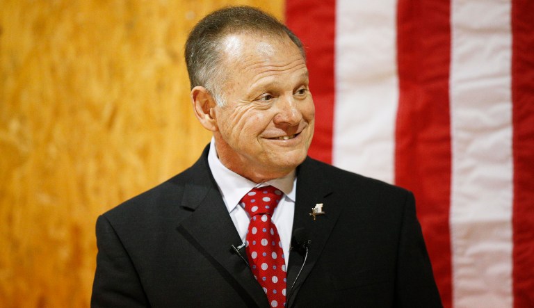 Senate candidate Roy Moore has been abandoned by the party's leaders in Washington, but groups, such as America First Policies, the political nonprofit designated as President Trump's official outside group, are not ruling out the Alabama Republican. (AP Photo/Brynn Anderson)