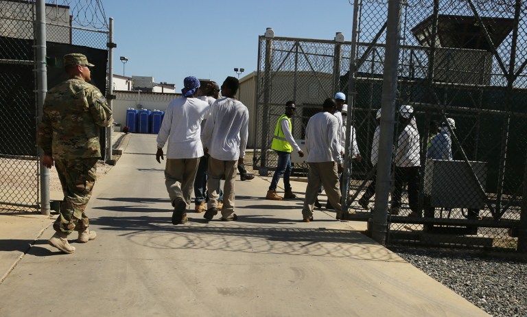 The White House wouldn't confirm whether the U.S. pays third-party countries to take detainees released from the military prison at Guantanamo Bay. (AP Photo/Ben Fox)