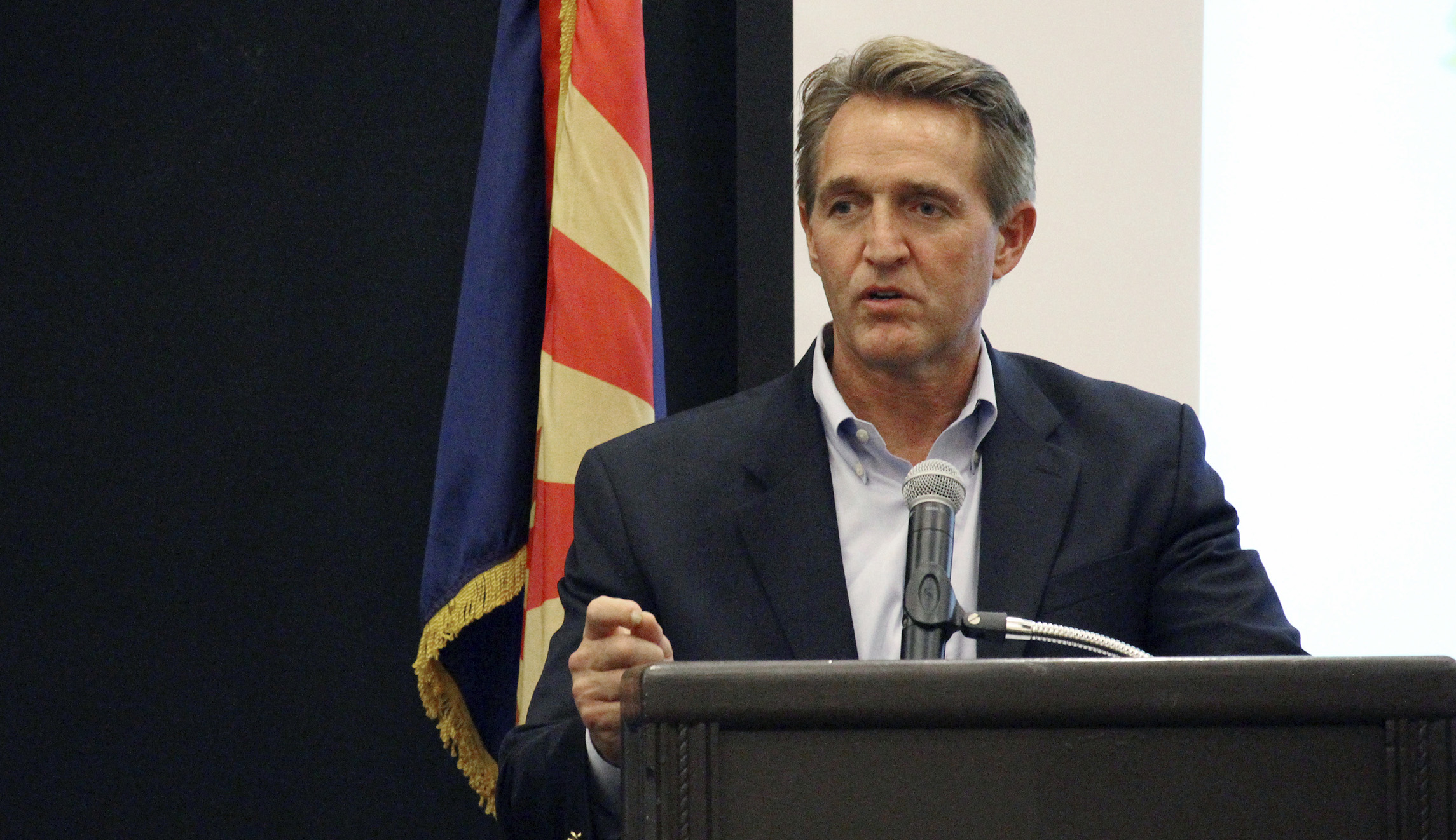 Hot mic catches Jeff Flake saying Republican Party is ‘toast’ if it embraces Roy Moore, Trump