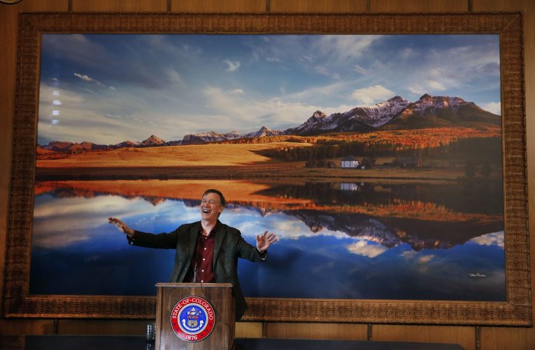 Colo. Gov. John Hickenlooper is taking a victory lap to celebrate adoption of new air-quality controls on the oil and gas industry. (AP Photo/Brennan Linsley, File)
