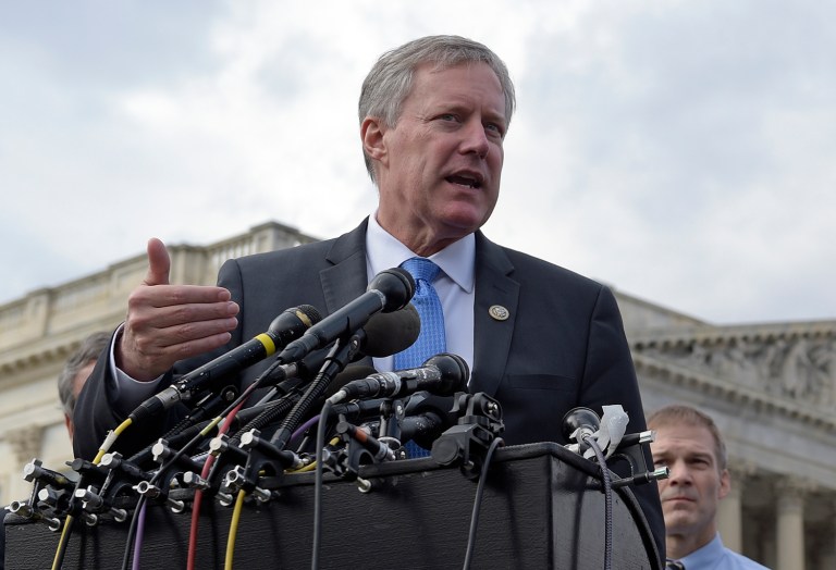 Freedom Caucus Rep. Mark Meadows has so far refused President Trump's entreaties to back the Obamacare repeal and replacement bill and bring his conservative caucus along. (AP Photo/Susan Walsh)