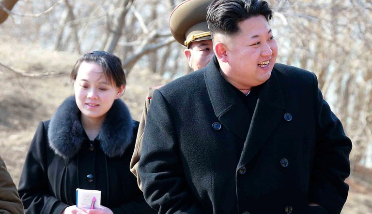 Kim Yo Jong, left, is a close adviser to Kim Jong Un, and her name was added to a list of officials who are part of a high-level delegation from North Korea traveling through the Demilitarized Zone on Friday on their way to the games. (Korean Central News Agency/Korea News Service via AP, File)