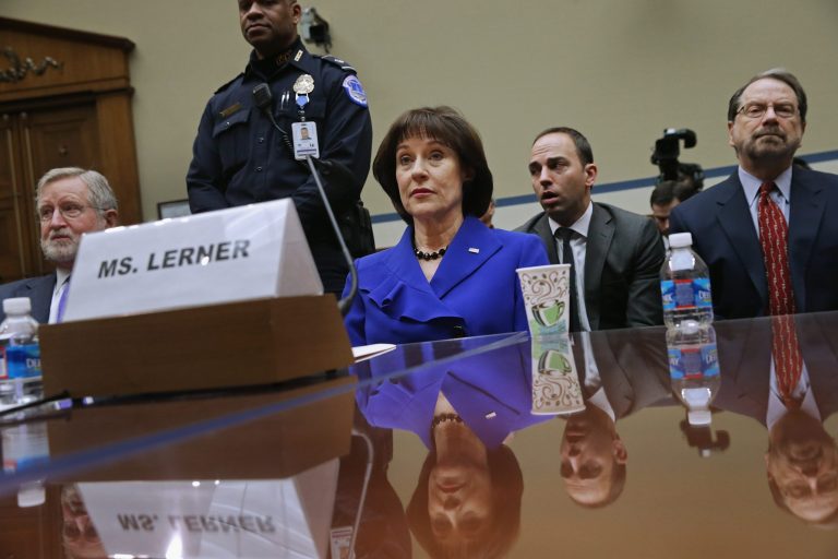 Former Internal Revenue Service official Lois Lerner exercises her Fifth Amendment right not to speak about the IRS targeting investigation before the House Oversight and Government Reform Committee during a hearing in the Rayburn House Office Building March 5, 2014 in Washington. (Photo by Chip Somodevilla/Getty Images)