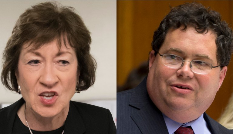 Sen. Susan Collins, R-Maine, on Tuesday was caught on a hot mic insulting Rep. Blake Farenthold, R-Texas, by calling him 