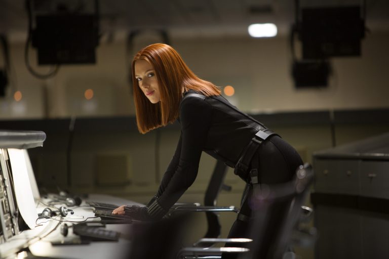 This image released by Marvel shows Scarlett Johansson in a scene from 
