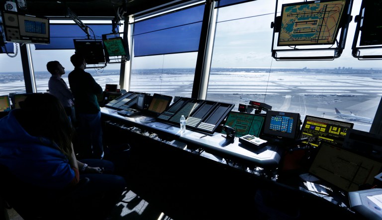 Numerous government audits suggest efforts by Congress and the FAA to bring 1960s-era ground-based radar air traffic control system into the satellite age may be doomed to failure. (AP Photo/Seth Wenig)