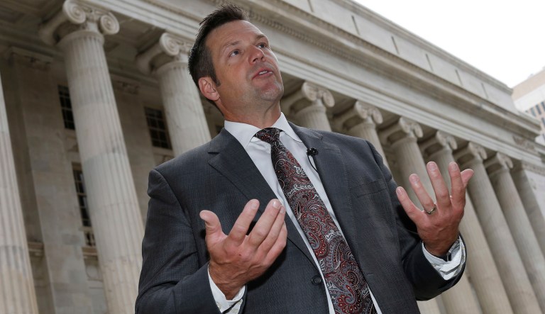 Kansas Secretary of State Kris Kobach said on CNN it's not his job, or anyone else's job, to prove Trump's claim that he lost the popular vote because illegal votes were cast for Hillary Clinton. (AP Photo/David Zalubowski, File)
